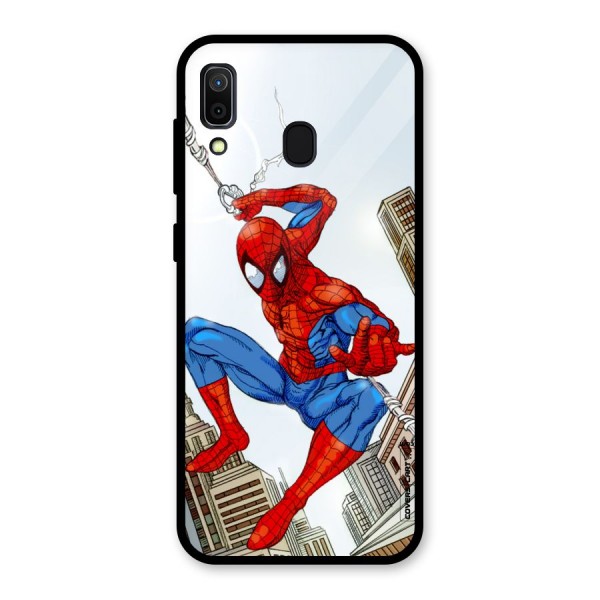 Comic Spider Man Glass Back Case for Galaxy A30