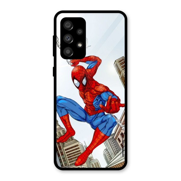 Comic Spider Man Glass Back Case for Galaxy A32