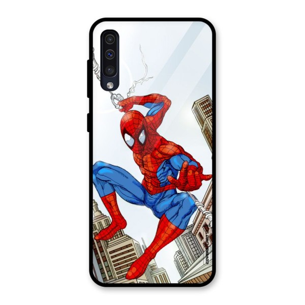 Comic Spider Man Glass Back Case for Galaxy A50s