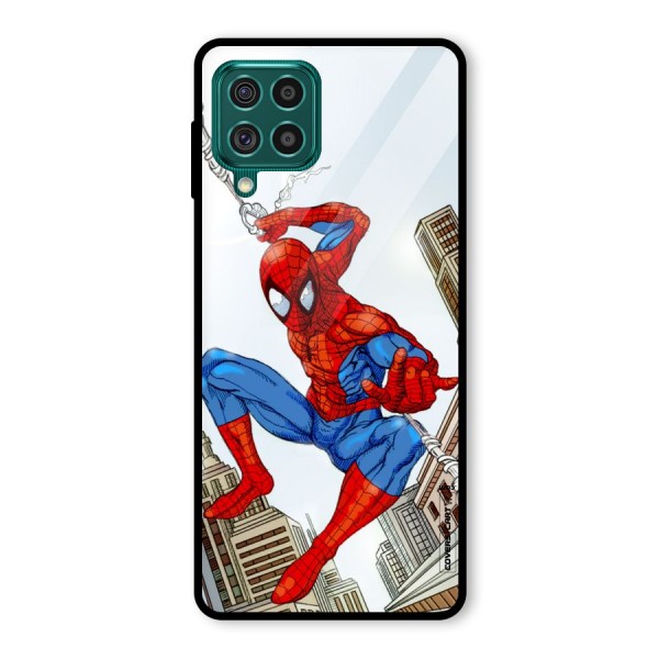 Comic Spider Man Glass Back Case for Galaxy F62