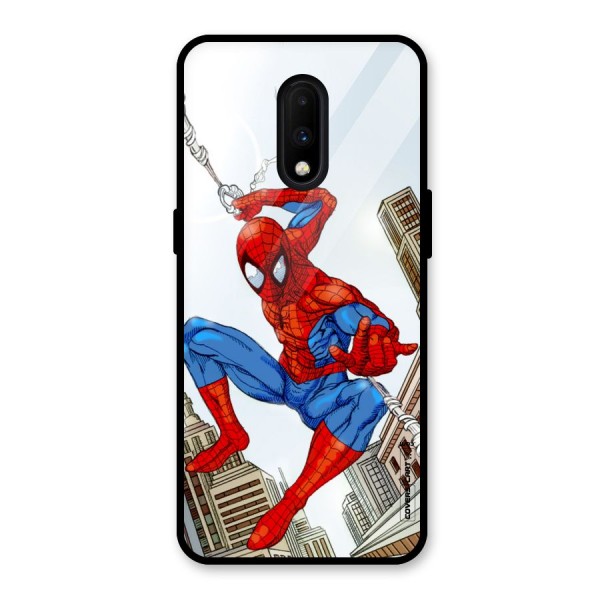 Comic Spider Man Glass Back Case for OnePlus 7