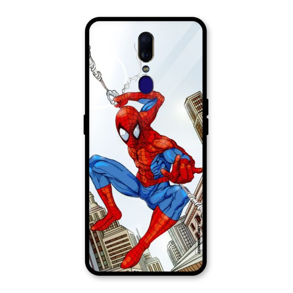 Comic Spider Man Glass Back Case for Oppo F11