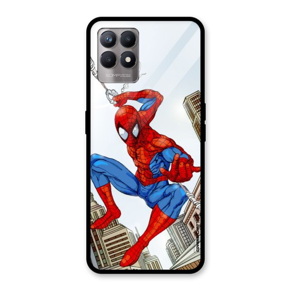 Comic Spider Man Glass Back Case for Realme 8i