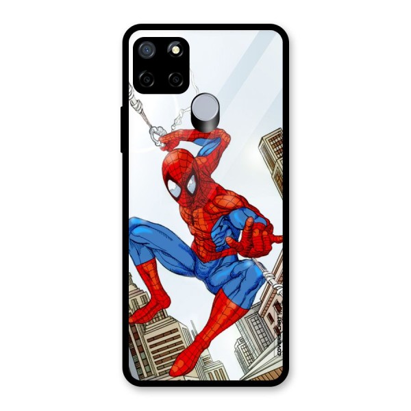 Comic Spider Man Glass Back Case for Realme C15