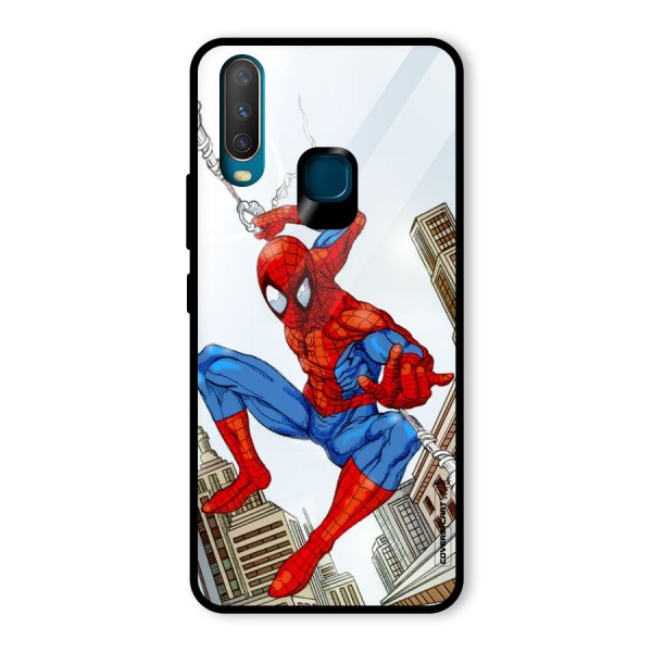 Comic Spider Man Glass Back Case for Vivo Y12