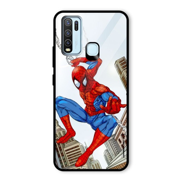 Comic Spider Man Glass Back Case for Vivo Y30