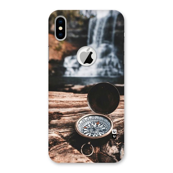 Compass Travel Back Case for iPhone XS Logo Cut