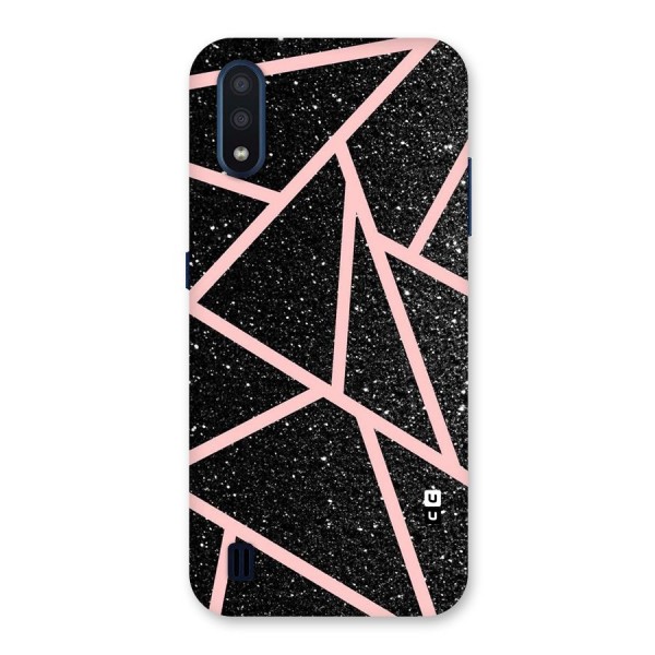 Concrete Black Pink Stripes Back Case for Galaxy M01