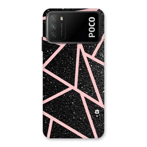 Concrete Black Pink Stripes Back Case for Poco M3