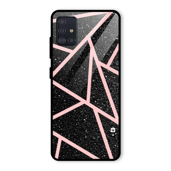 Concrete Black Pink Stripes Glass Back Case for Galaxy A51