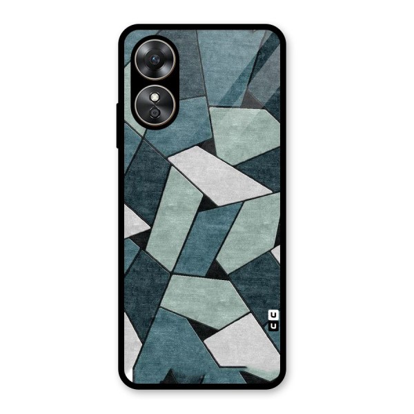 Concrete Green Abstract Glass Back Case for Oppo A17