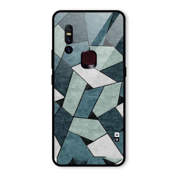 Concrete Green Abstract Glass Back Case for Vivo V15