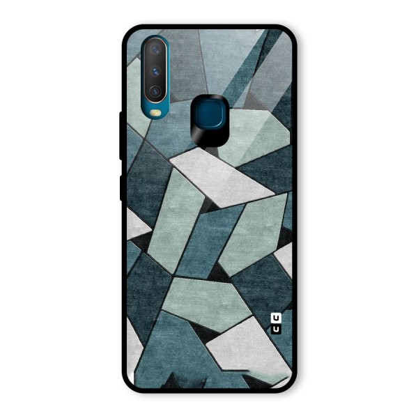 Concrete Green Abstract Glass Back Case for Vivo Y12