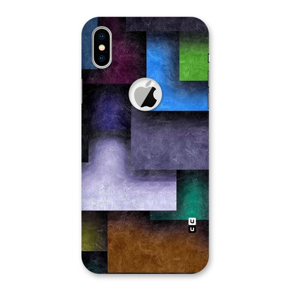 Concrete Squares Back Case for iPhone XS Logo Cut