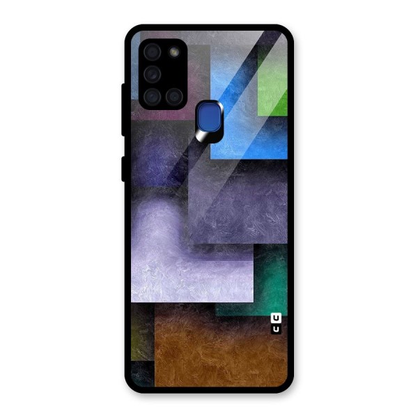 Concrete Squares Glass Back Case for Galaxy A21s