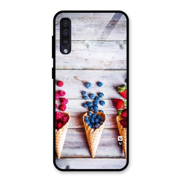 Cone Fruits Design Glass Back Case for Galaxy A50s