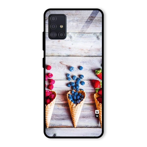 Cone Fruits Design Glass Back Case for Galaxy A51