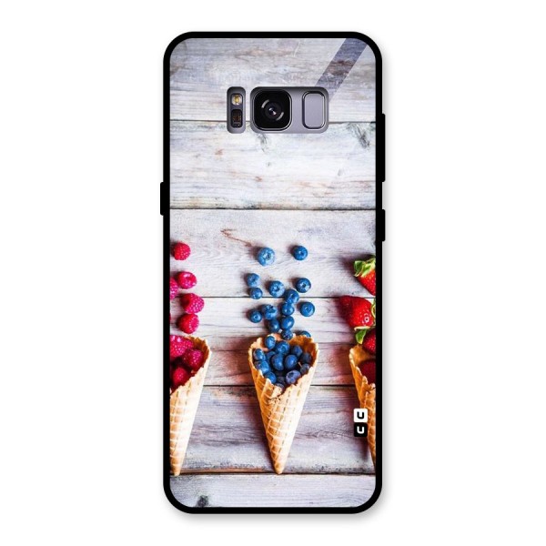 Cone Fruits Design Glass Back Case for Galaxy S8