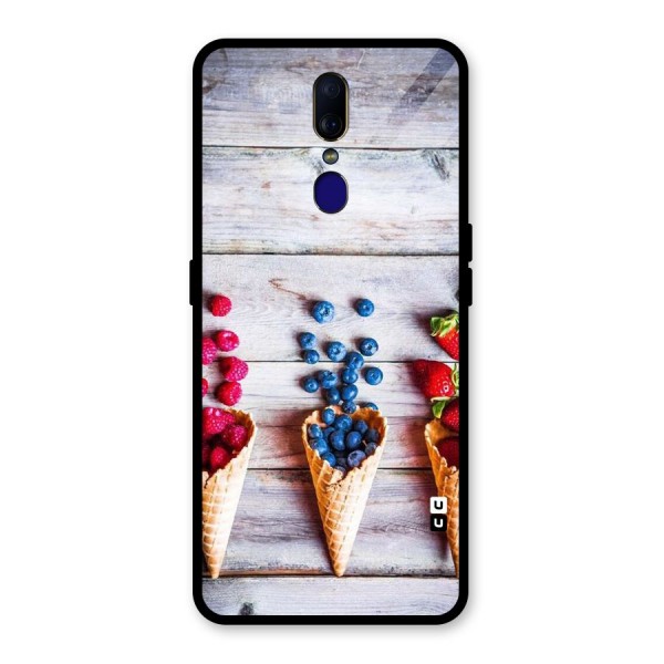 Cone Fruits Design Glass Back Case for Oppo F11