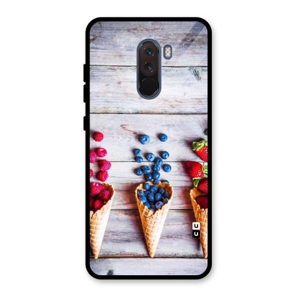 Cone Fruits Design Glass Back Case for Poco F1