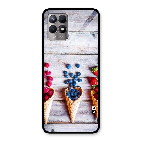 Cone Fruits Design Glass Back Case for Realme 8i