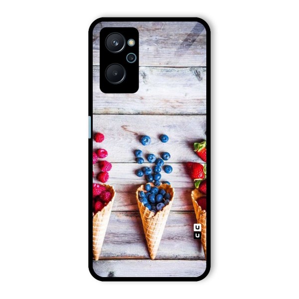 Cone Fruits Design Glass Back Case for Realme 9i