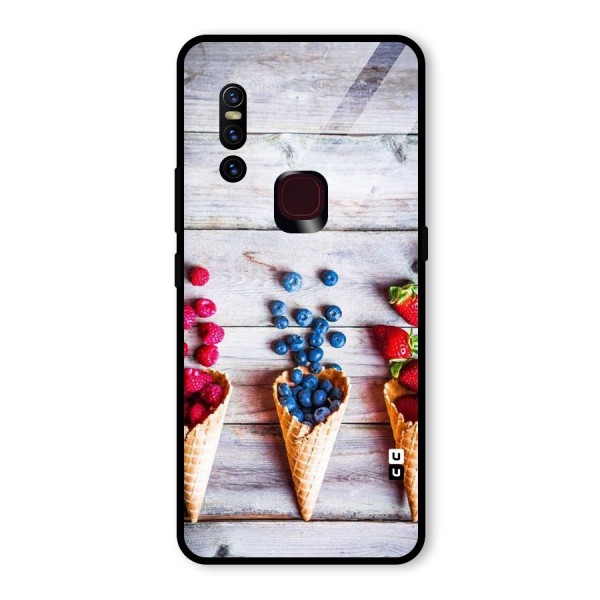 Cone Fruits Design Glass Back Case for Vivo V15