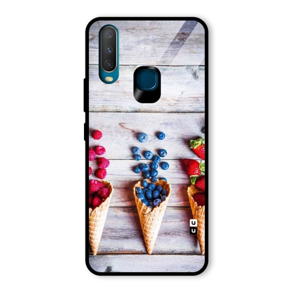 Cone Fruits Design Glass Back Case for Vivo Y12