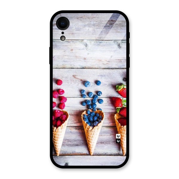 Cone Fruits Design Glass Back Case for XR