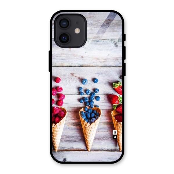 Cone Fruits Design Glass Back Case for iPhone 12