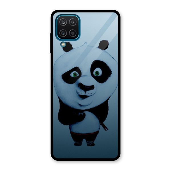 Confused Cute Panda Glass Back Case for Galaxy A12