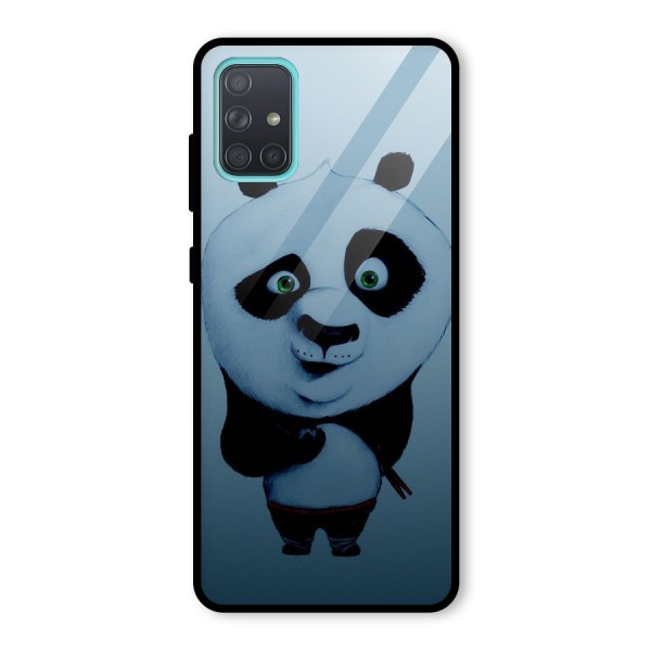 Confused Cute Panda Glass Back Case for Galaxy A71