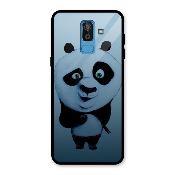 Confused Cute Panda Glass Back Case for Galaxy J8