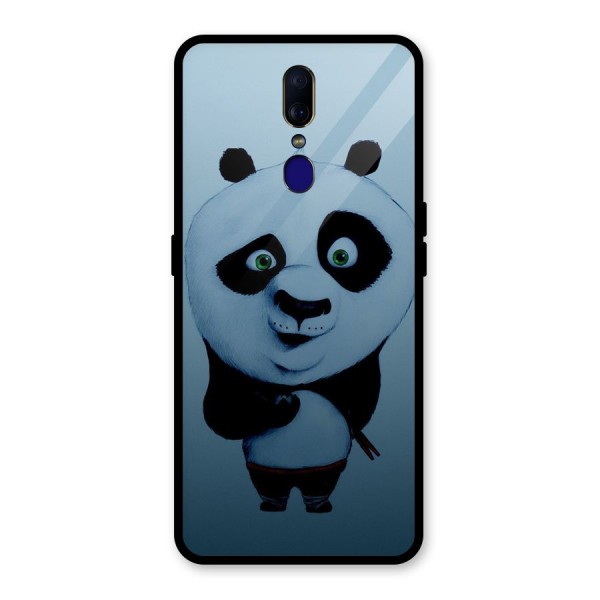 Confused Cute Panda Glass Back Case for Oppo F11