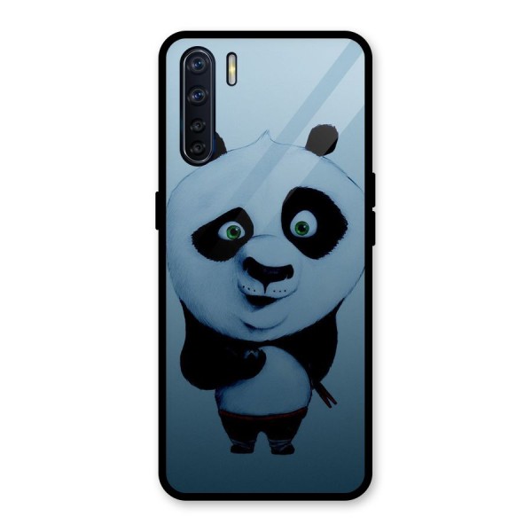 Confused Cute Panda Glass Back Case for Oppo F15