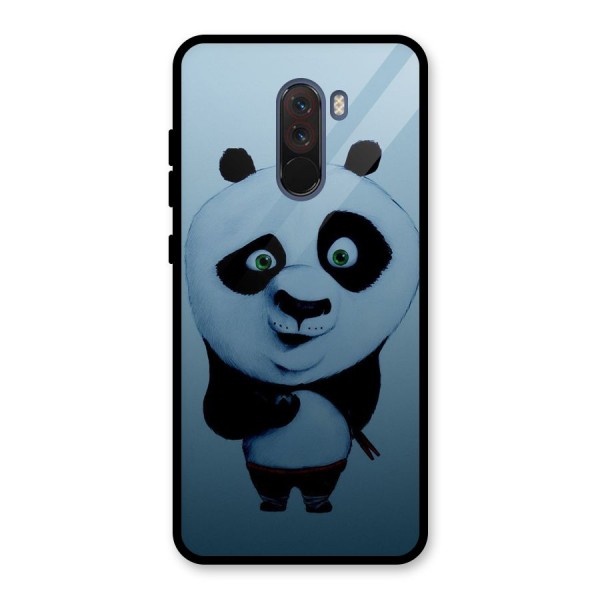 Confused Cute Panda Glass Back Case for Poco F1