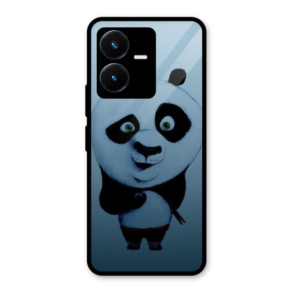 Confused Cute Panda Glass Back Case for Vivo Y22