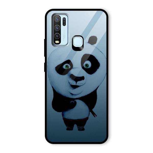 Confused Cute Panda Glass Back Case for Vivo Y30