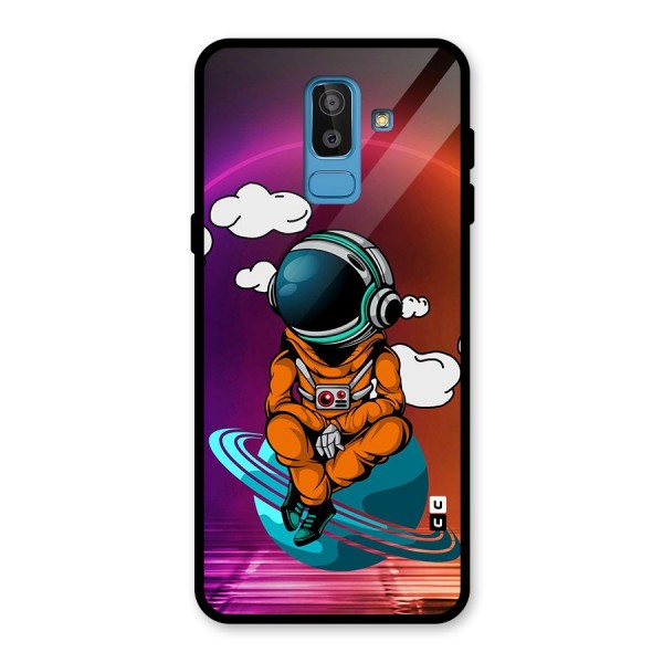 Cool Astraunaut Relaxing Glass Back Case for Galaxy J8