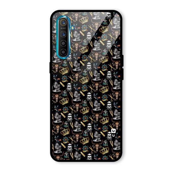 Cool Barber Pattern Glass Back Case for Realme XT