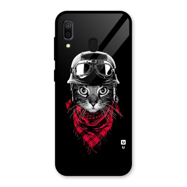 Cool Biker Cat Glass Back Case for Galaxy A30