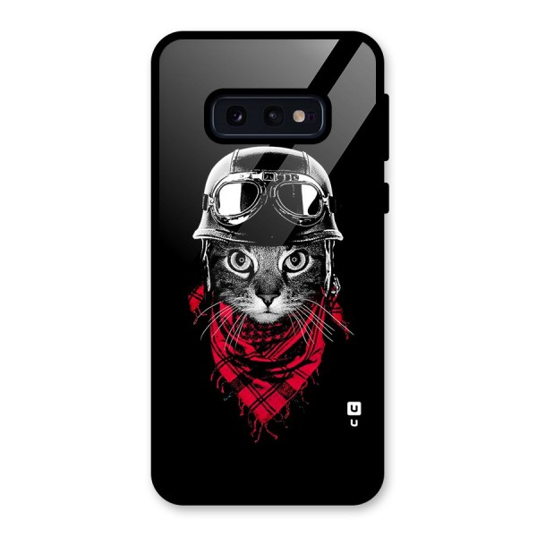 Cool Biker Cat Glass Back Case for Galaxy S10e