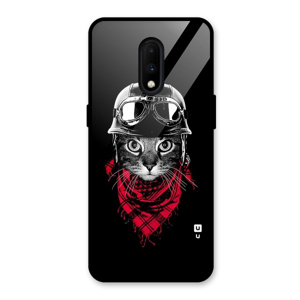 Cool Biker Cat Glass Back Case for OnePlus 7