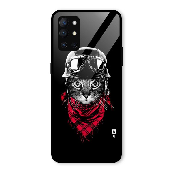 Cool Biker Cat Glass Back Case for OnePlus 9R