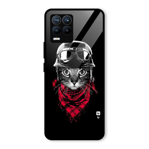 Cool Biker Cat Glass Back Case for Realme 8