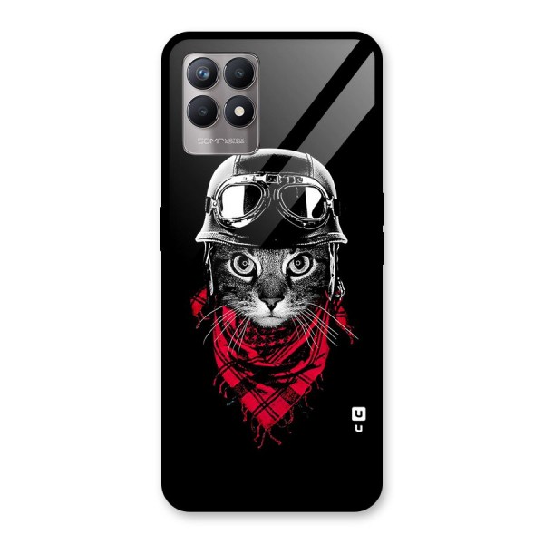 Cool Biker Cat Glass Back Case for Realme 8i