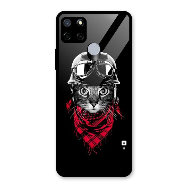 Cool Biker Cat Glass Back Case for Realme C12