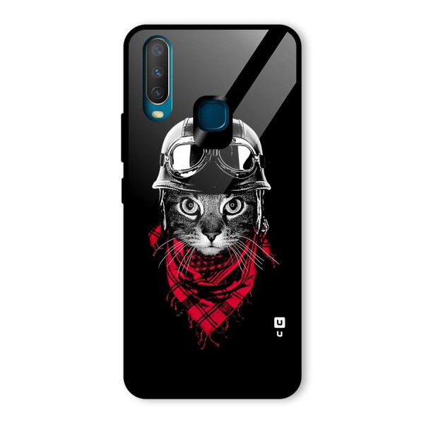 Cool Biker Cat Glass Back Case for Vivo Y12