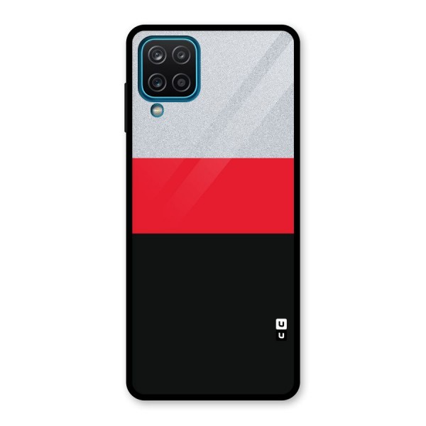 Cool Melange Stripe Glass Back Case for Galaxy A12