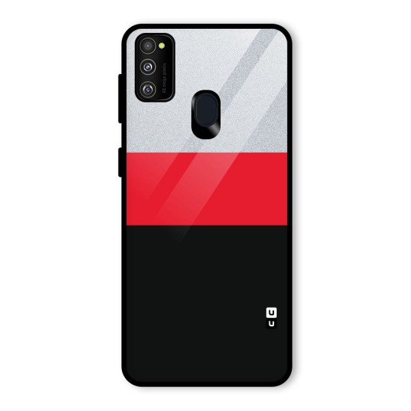 Cool Melange Stripe Glass Back Case for Galaxy M21